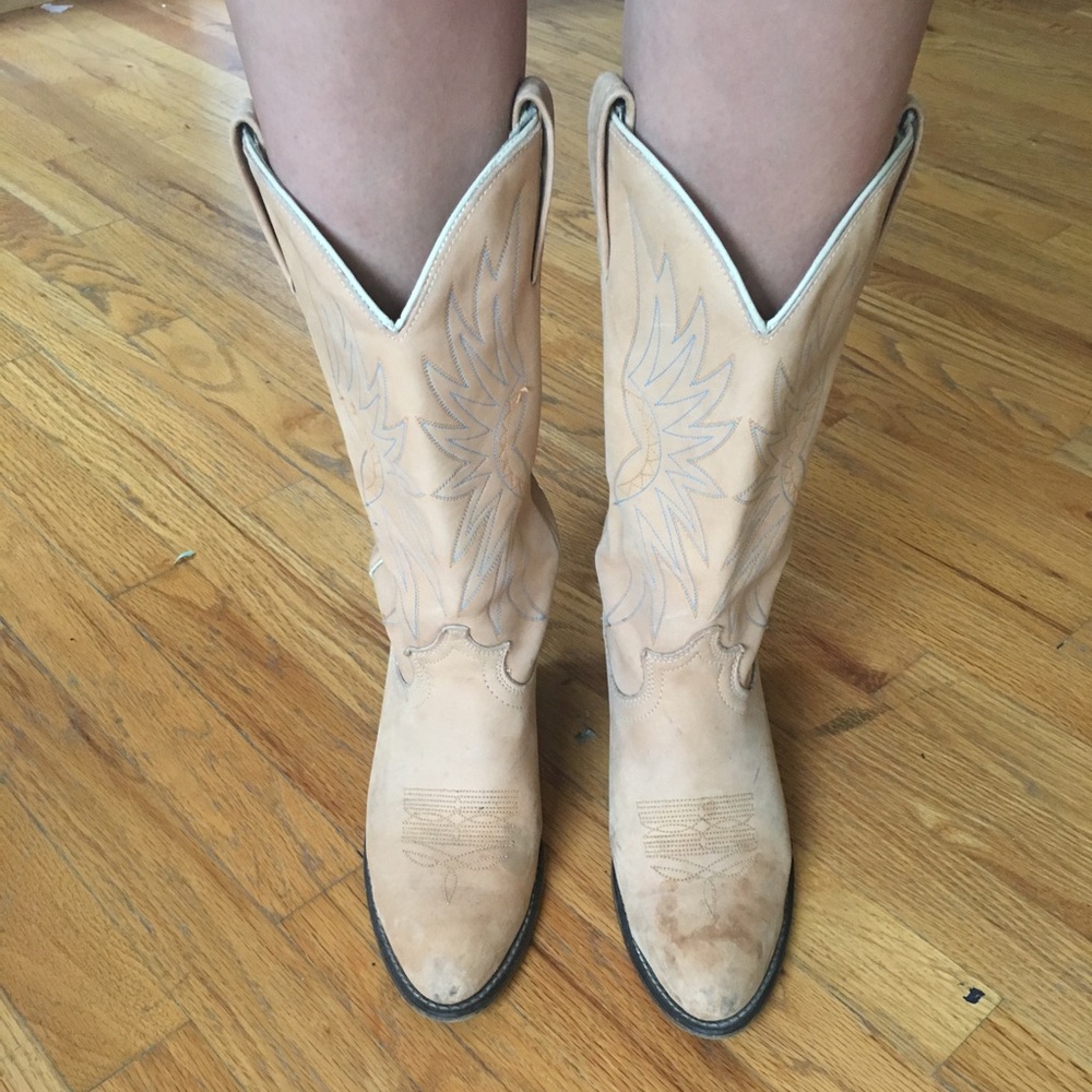 Tan cowboy boots